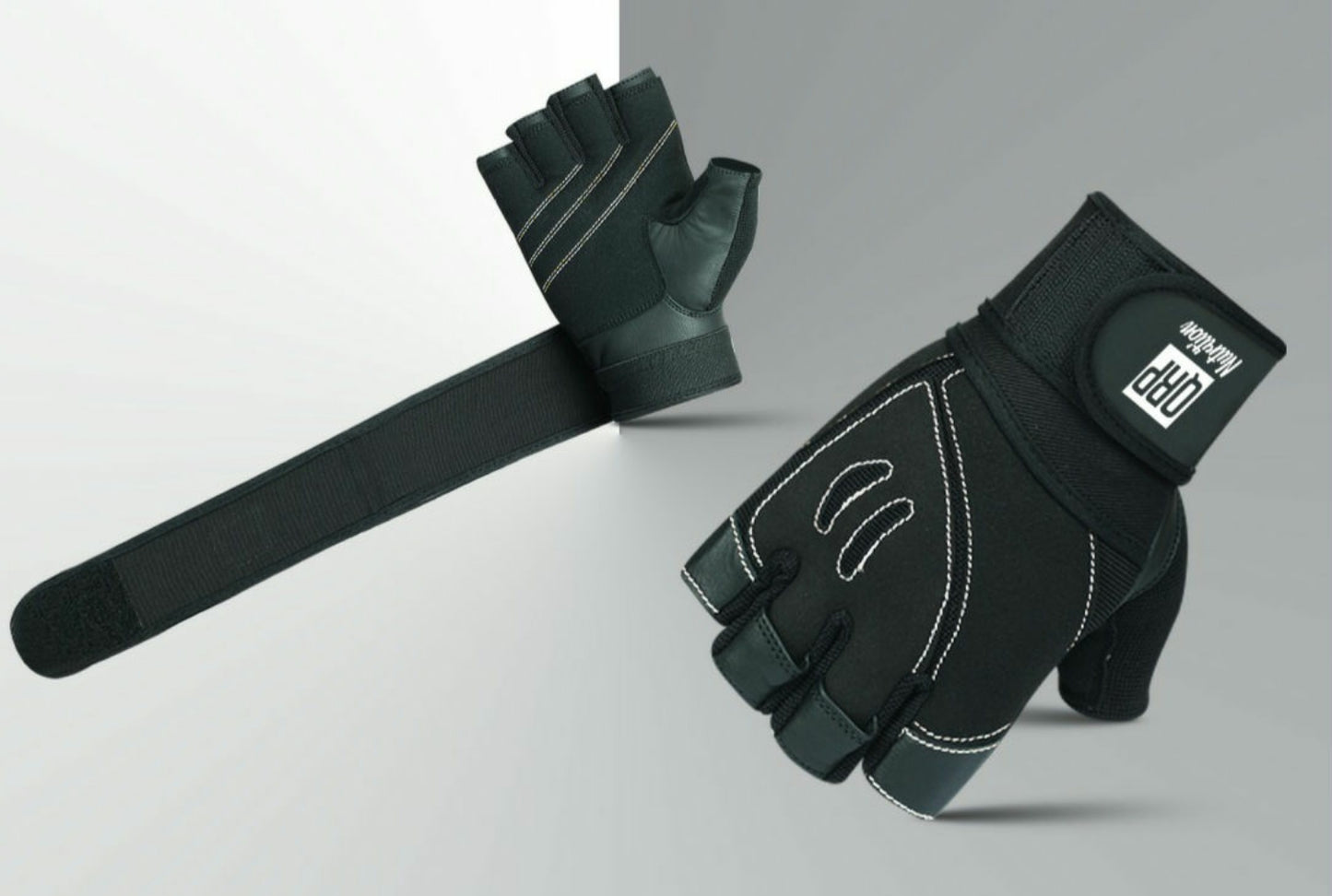 QRP Nutrition Black Gym Gloves image 0