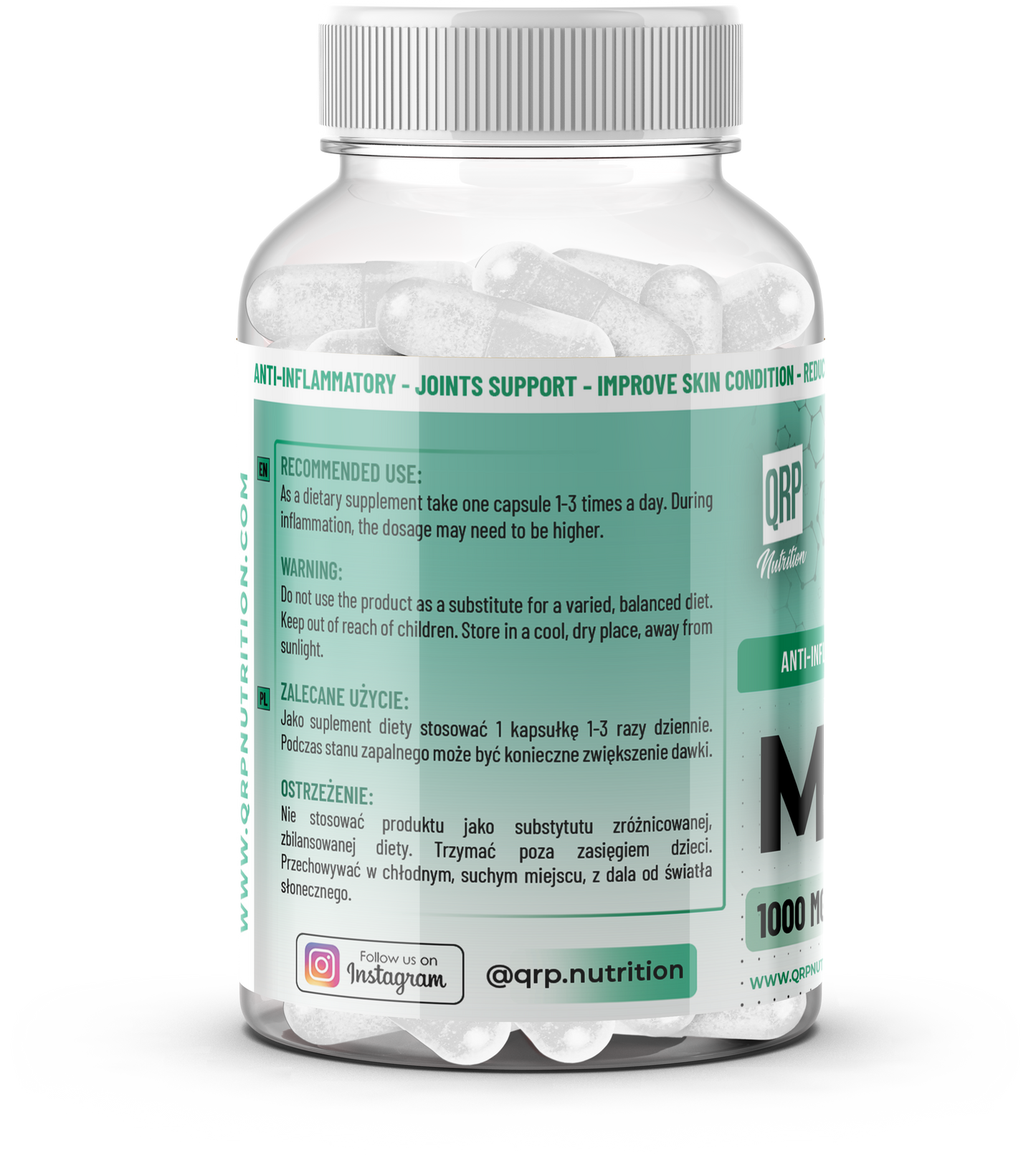 QRP Nutrition MSM 1000mg 100capsules image 3