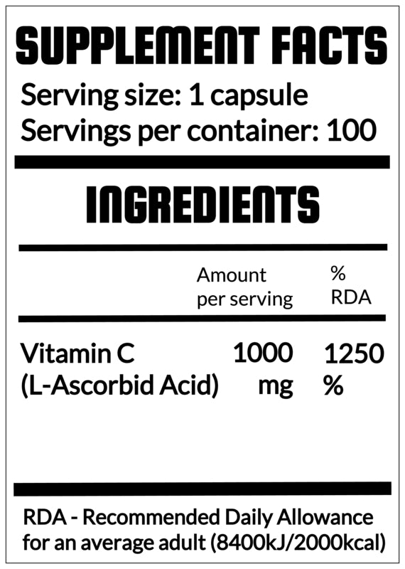 QRP Nutrition Vitamin C Strong 1000mg 100caps image 1