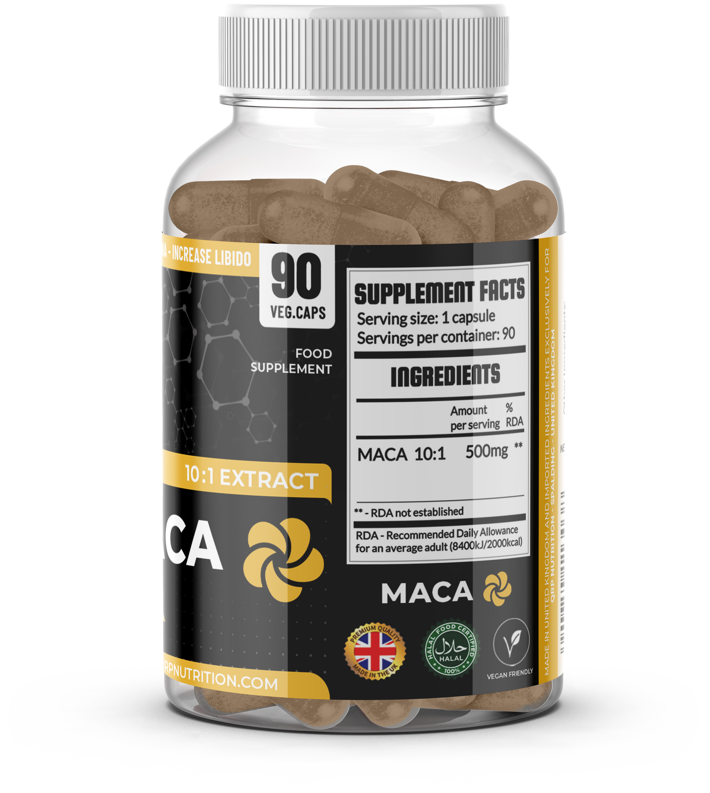 QRP Nutrition MACA 500mg 90 v.caps image 3