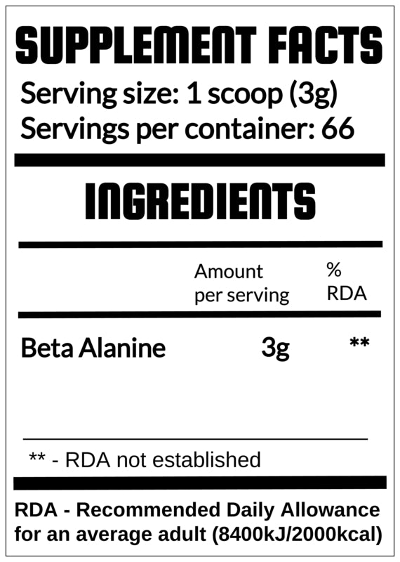 QRP Nutrition Beta Alanine 200g image 1