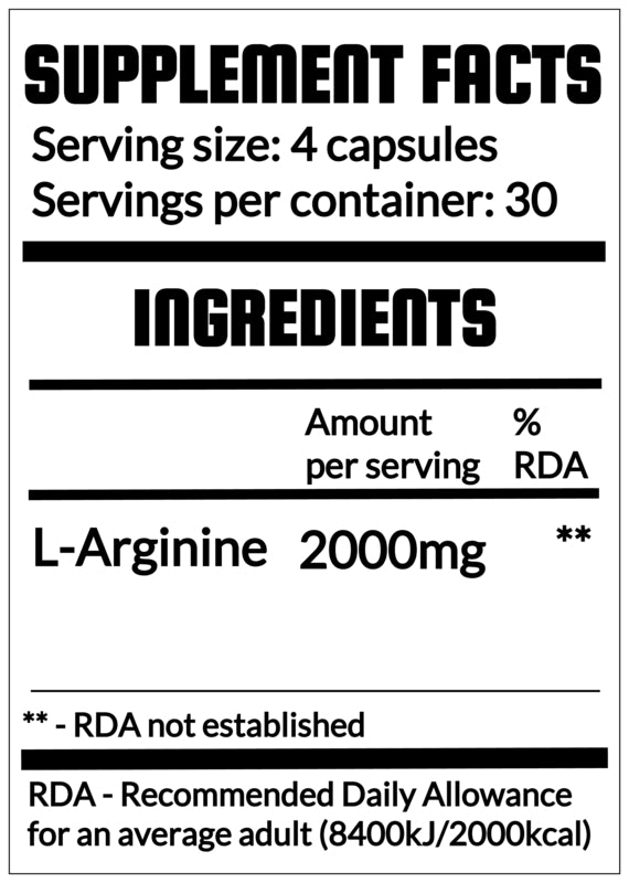 QRP Nutrition L-Arginine 500mg 120capsules image 1