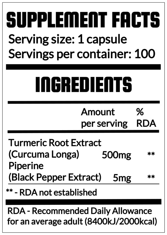 QRP Nutrition Curcumin Turmeric 500mg 100 veg.caps image 1