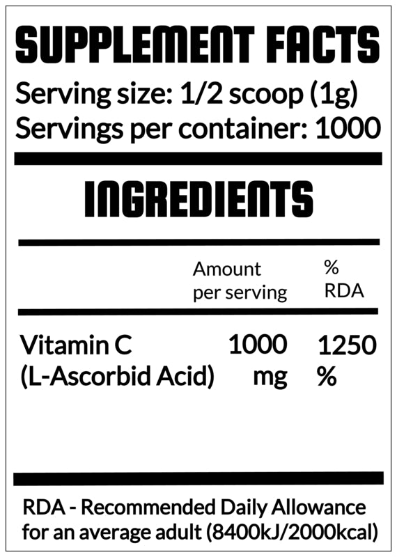 QRP Nutrition VITAMIN C 1000g image 1