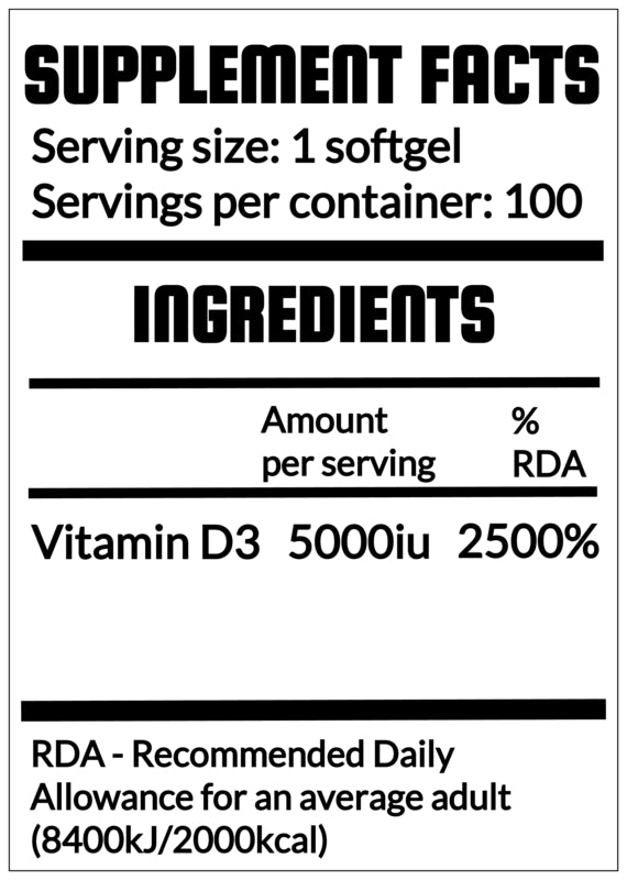 QRP Nutrition VITAMIN D3 5000iu 100softgels image 1
