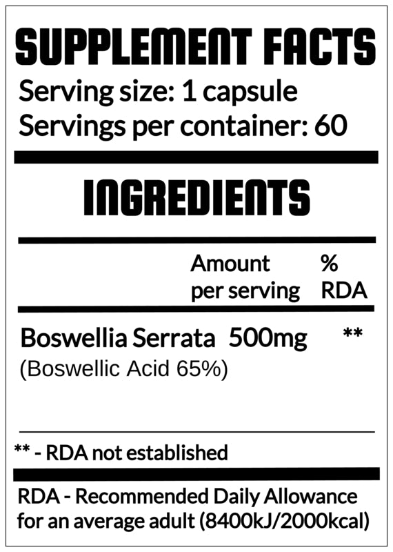 QRP Nutrition Boswellia Serrata 60 capsules 500mg image 1