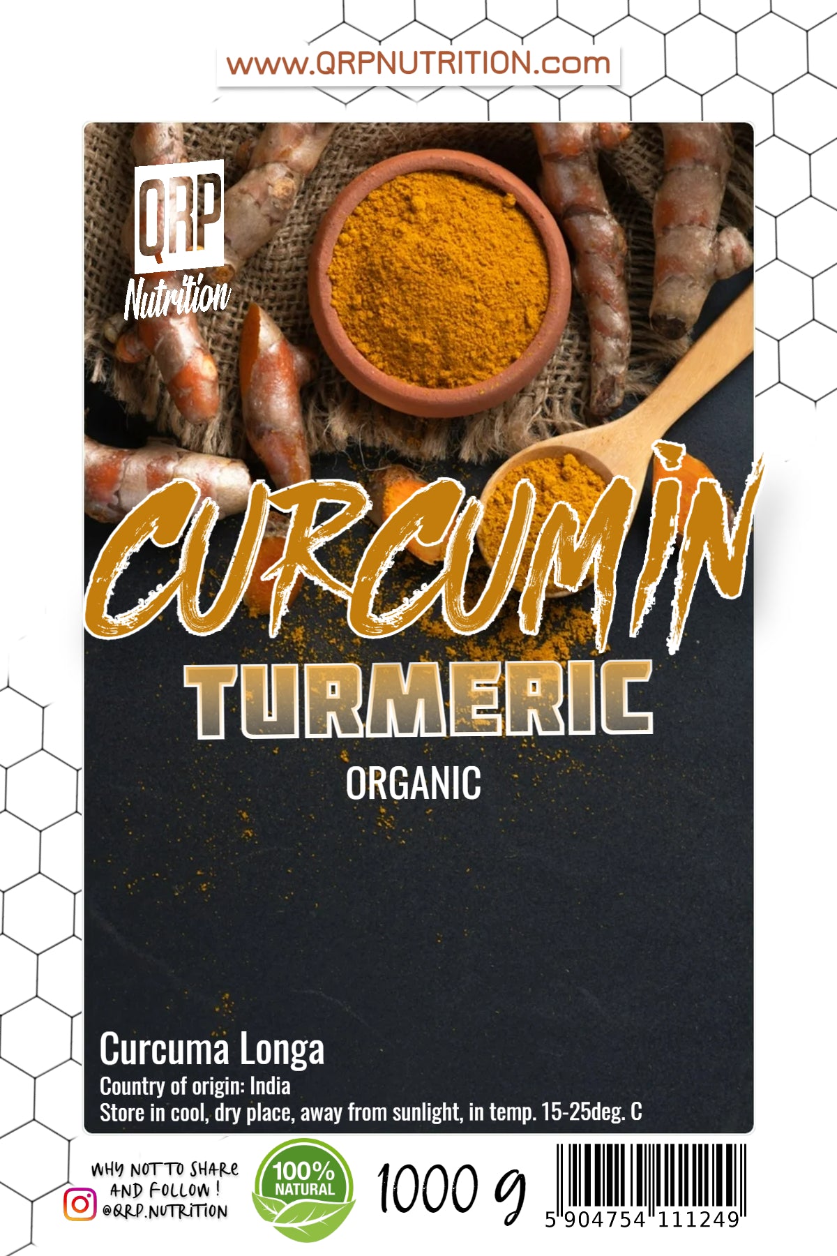 QRP Nutrition Curcumin Turmeric 1000g image 0