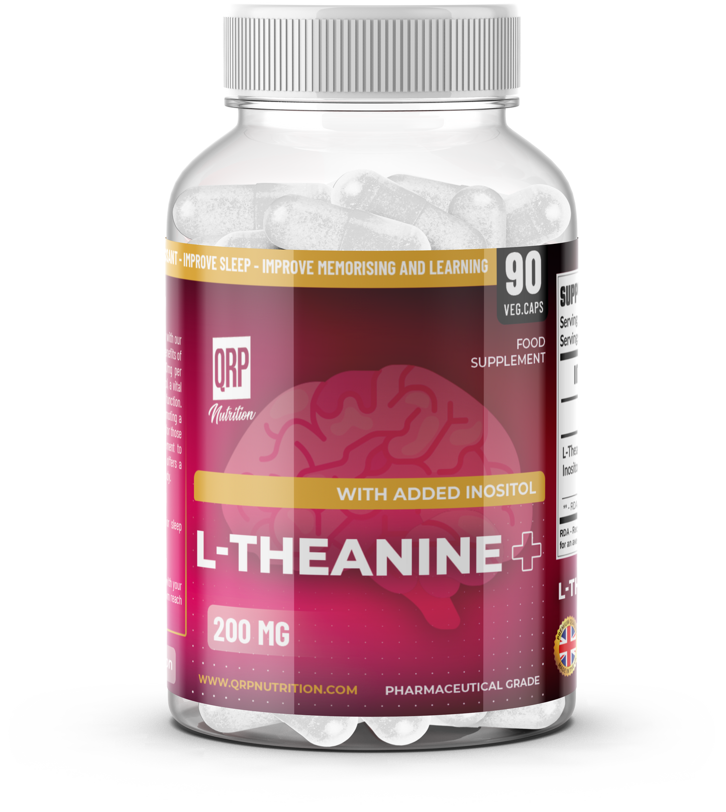 QRP Nutrition L-Theanine with Inositol (90 capsules) image 4