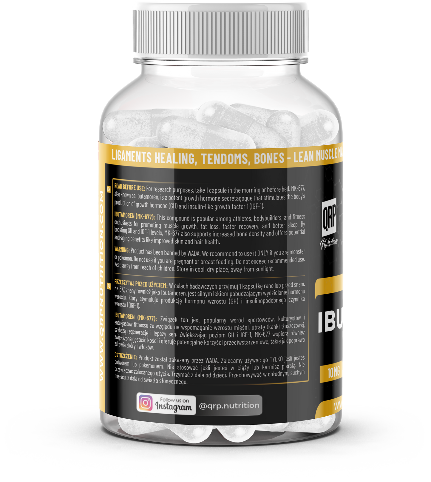 QRP Nutrition MK677 Ibutamoren 10mg 100capsules!
