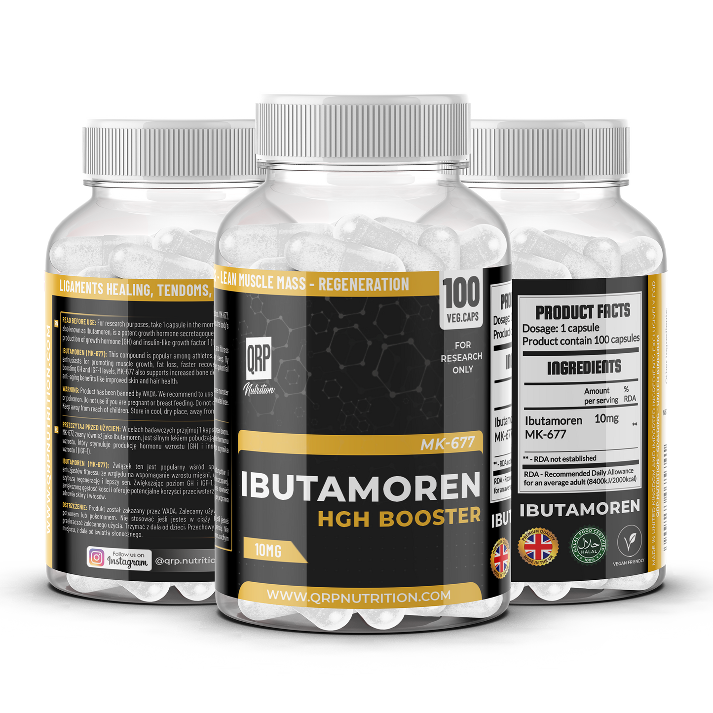 QRP Nutrition MK677 Ibutamoren 10mg 100capsules!