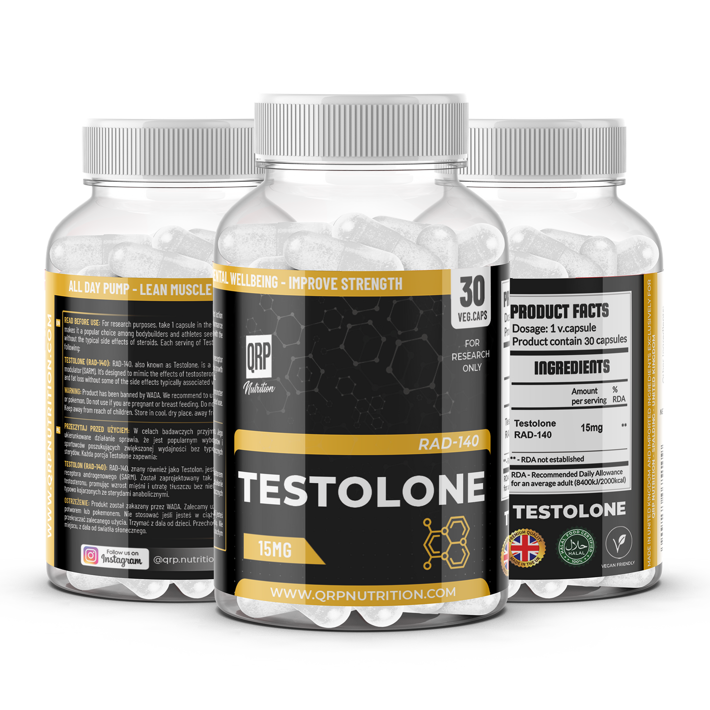 QRP Nutrition Rad-140 (RAD140) Testolone 15mg