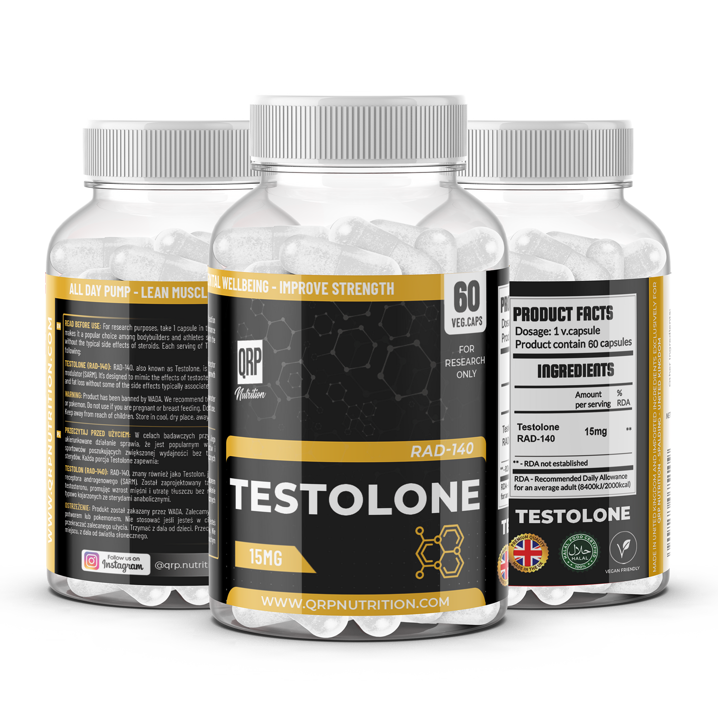 QRP Nutrition Rad-140 (RAD140) Testolone 15mg