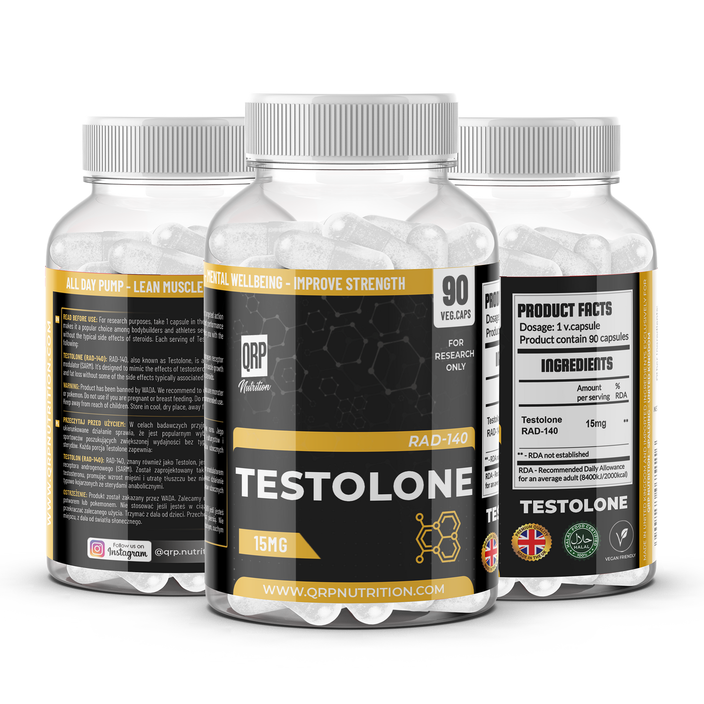 QRP Nutrition Rad-140 (RAD140) Testolone 15mg