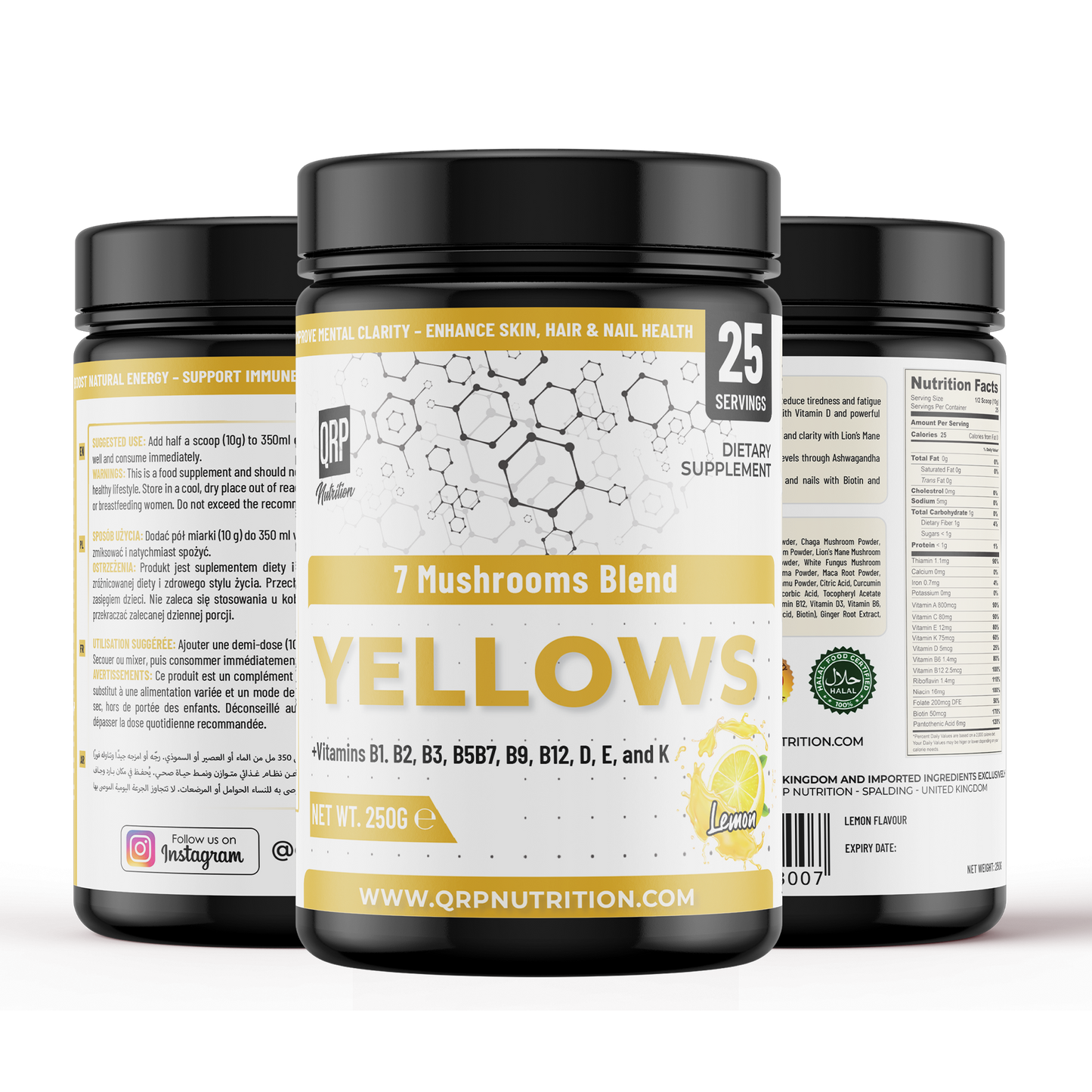 QRP Nutrition YELLOWS 7 Mushrooms blend 250g