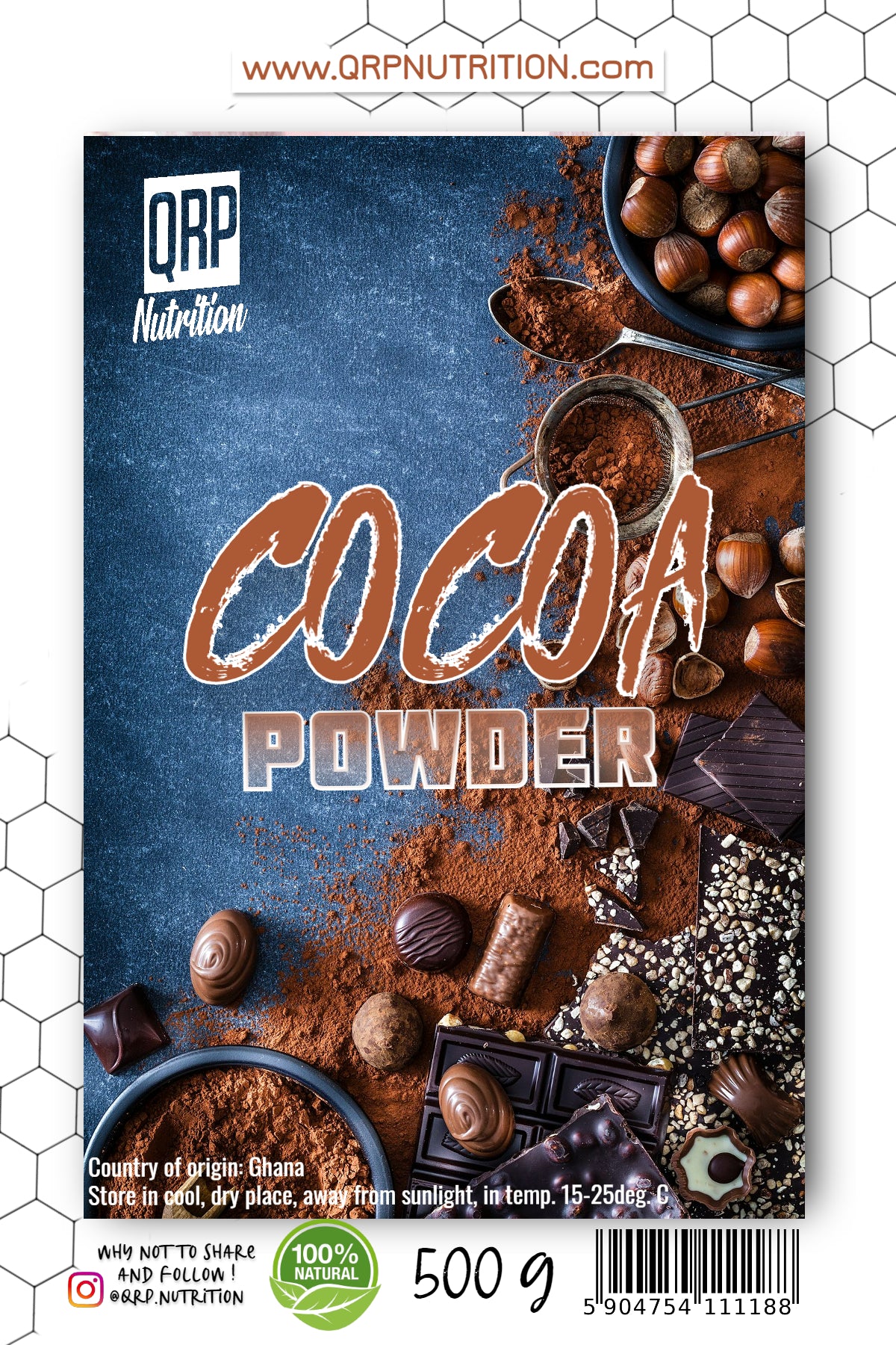 QRP Nutrition COCOA powder 500g image 0