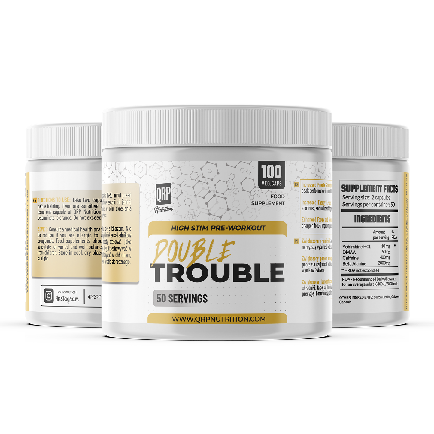 QRP Nutrition DOUBLE TROUBLE (100 veg.capsules) image 0