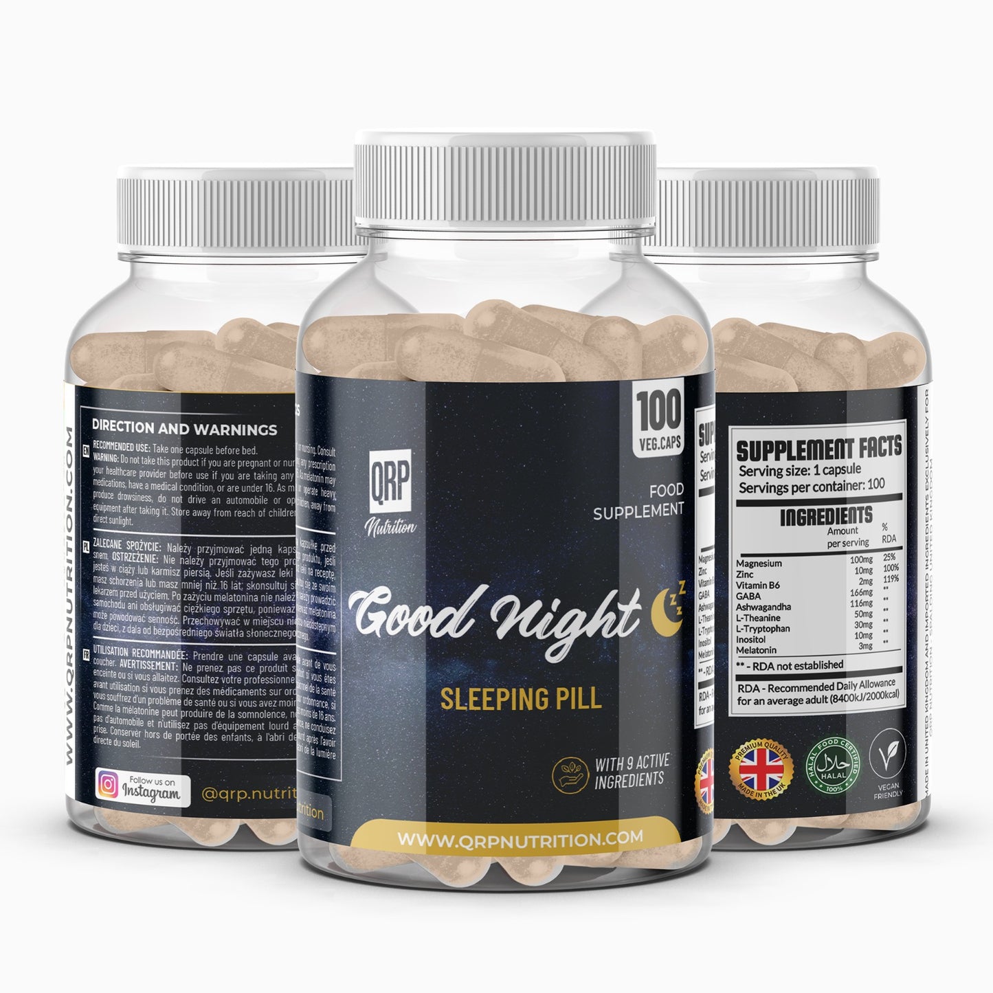 QRP Nutrition GOOD NIGHT Sleeping Pill (100caps) image 0