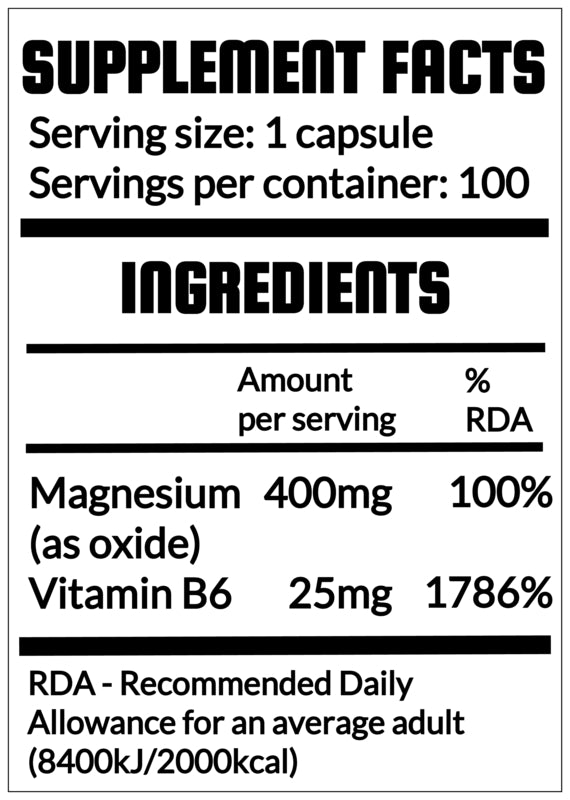 QRP Nutrition MAGNESIUM + B6 (100caps) image 1