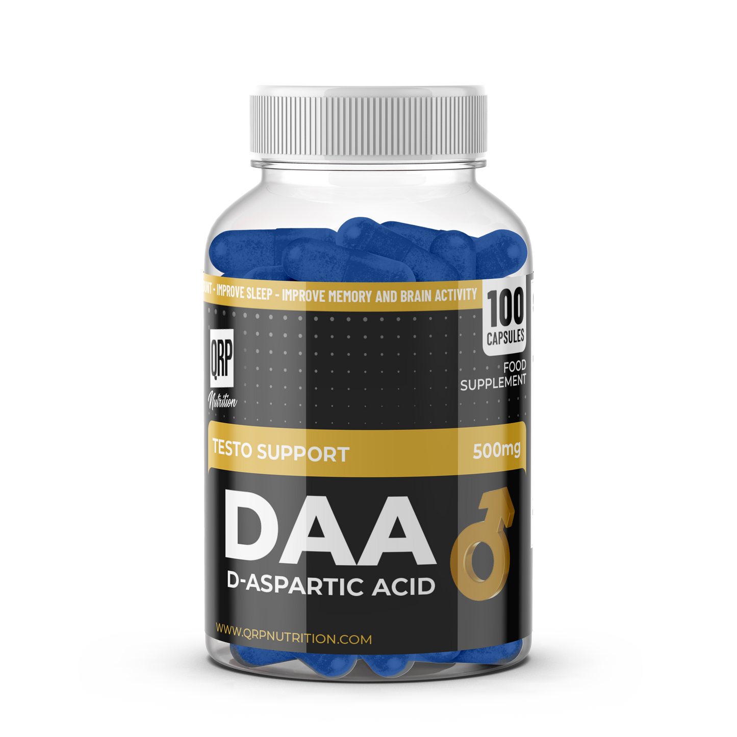 QRP Nutrition DAA (D-Aspartic Acid) 500mg 100caps image 0