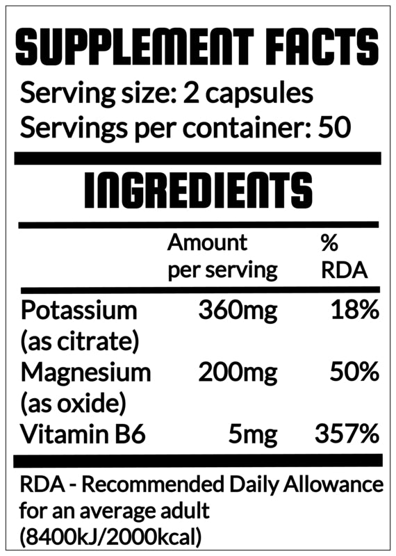 QRP Nutrition Magnesium Potassium B6 (90 capsules) image 1