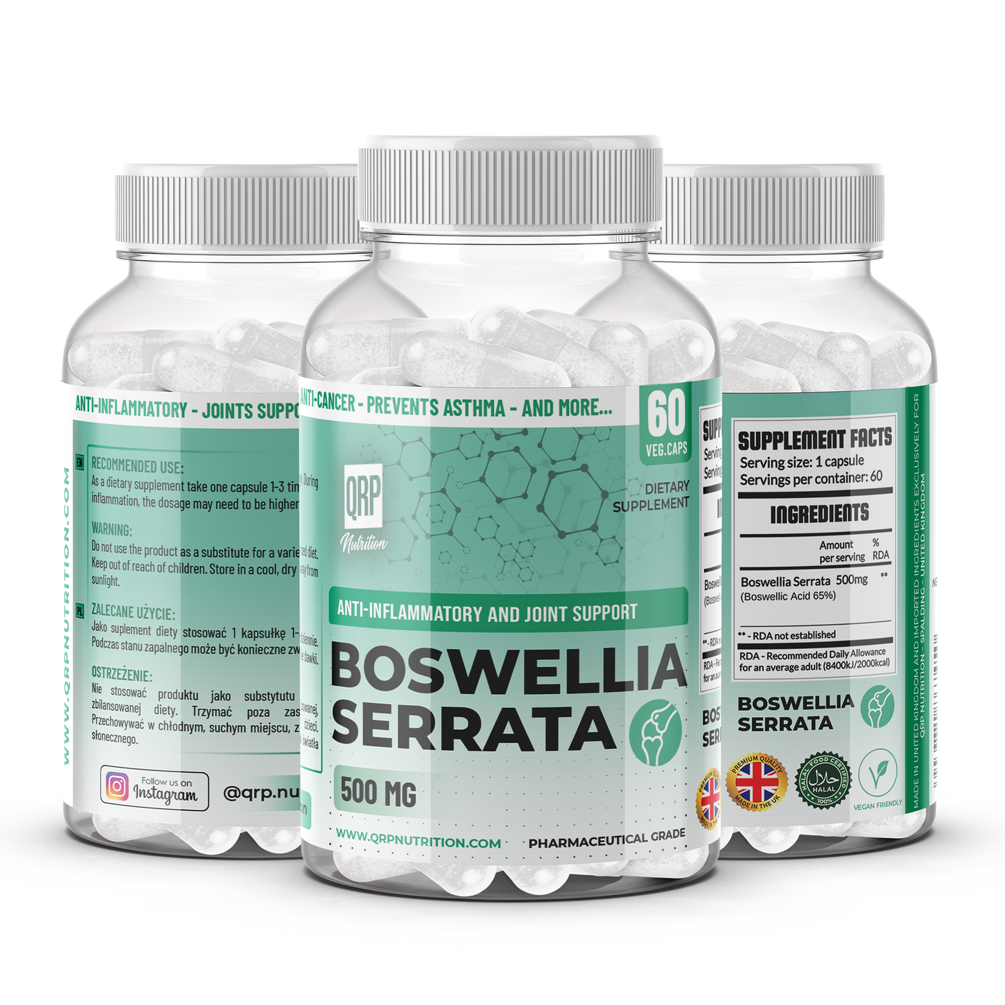 QRP Nutrition Boswellia Serrata 60 capsules 500mg image 0