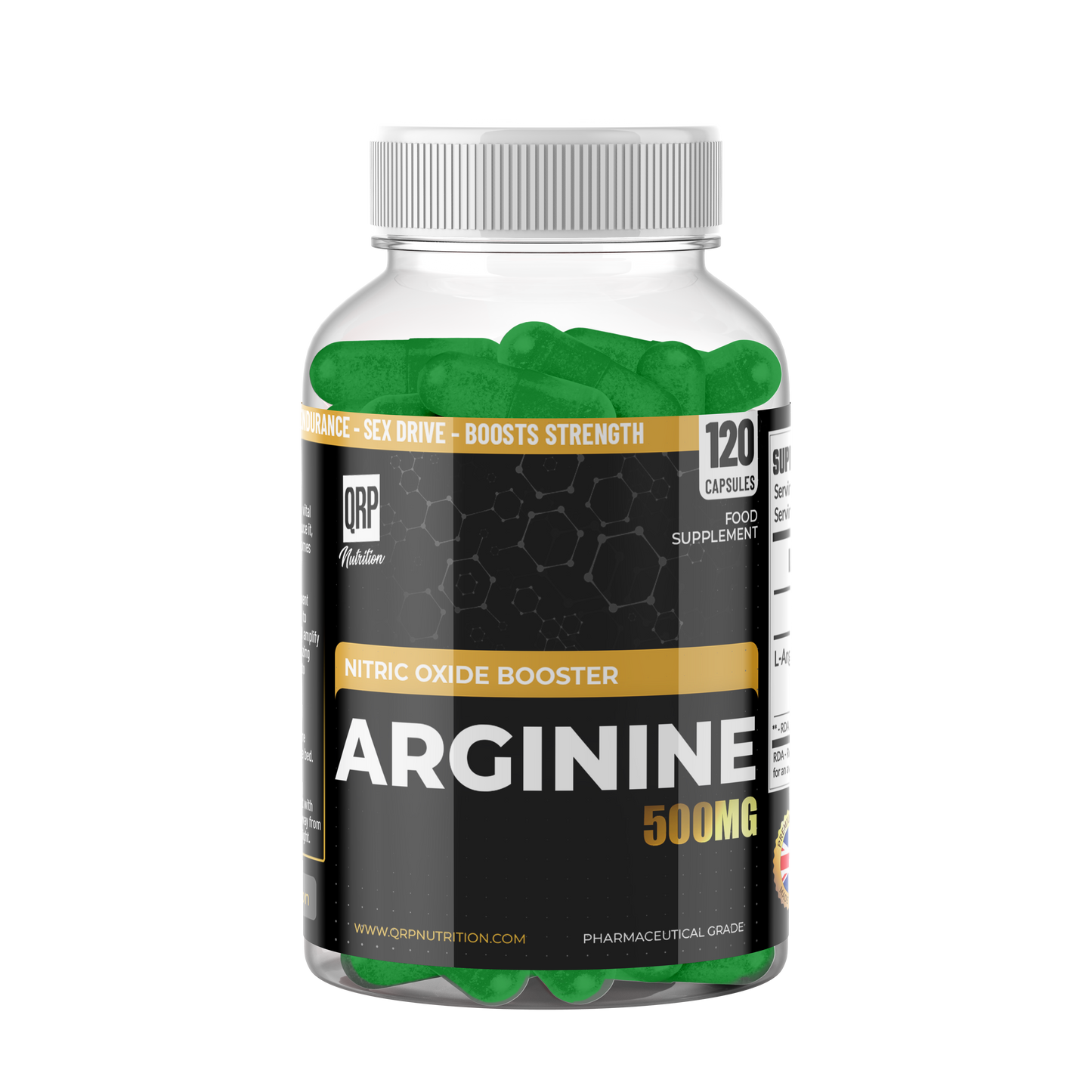 QRP Nutrition L-Arginine 500mg 120capsules image 0