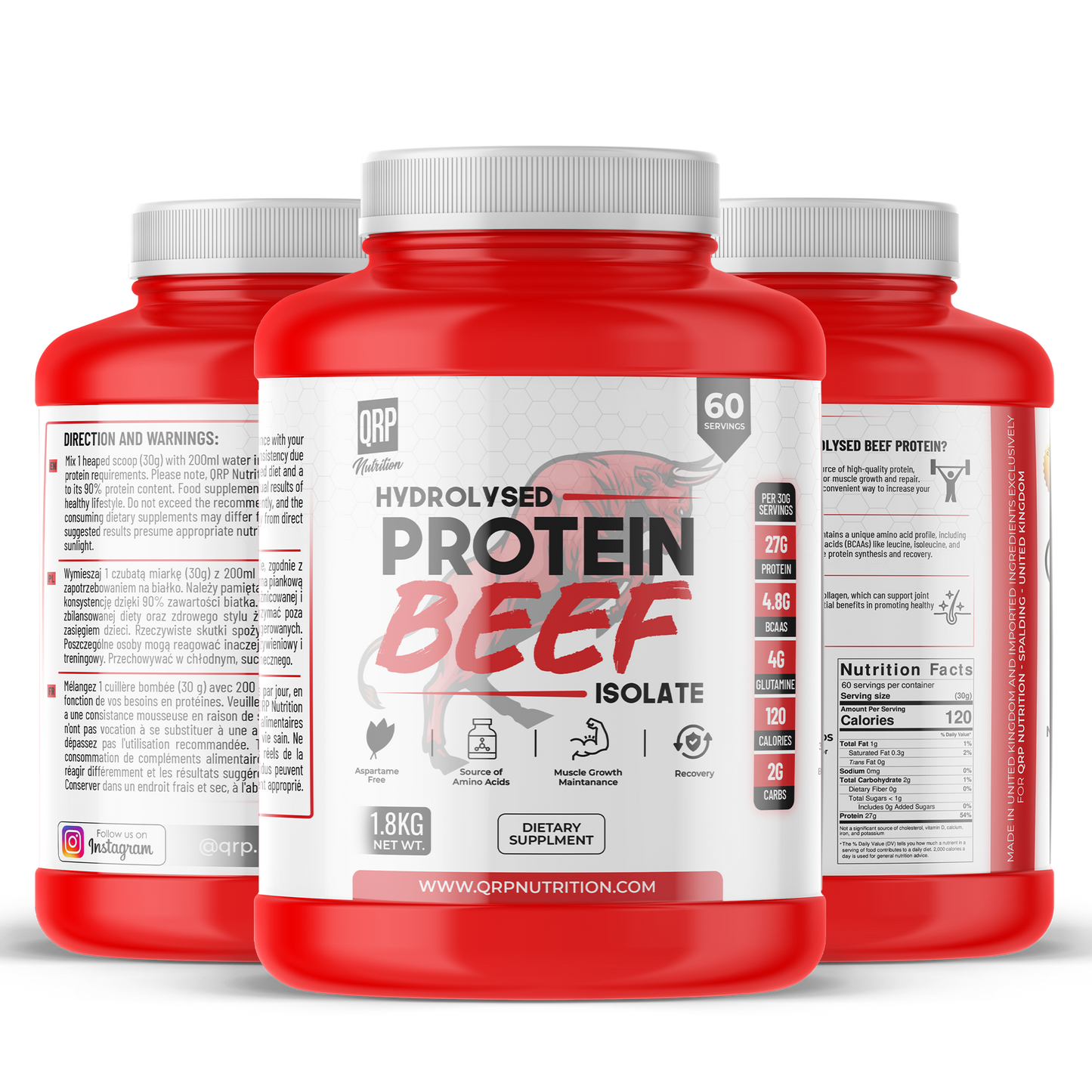QRP Nutrition HYDRO BEEF PROTEIN ISOLATE (700g / 1800g) image 3