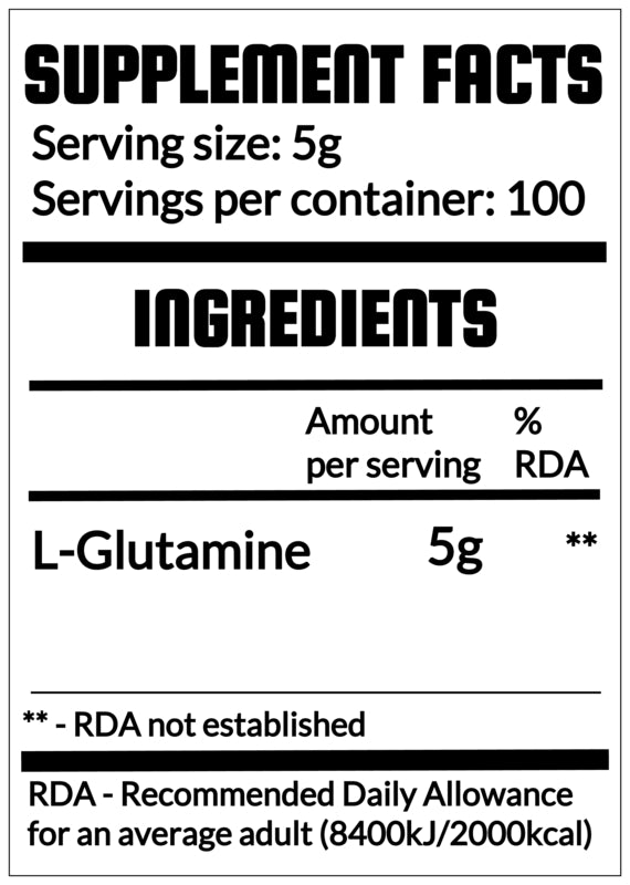 QRP Nutrition GLUTAMINE 500g (UNFLAVOURED) image 1