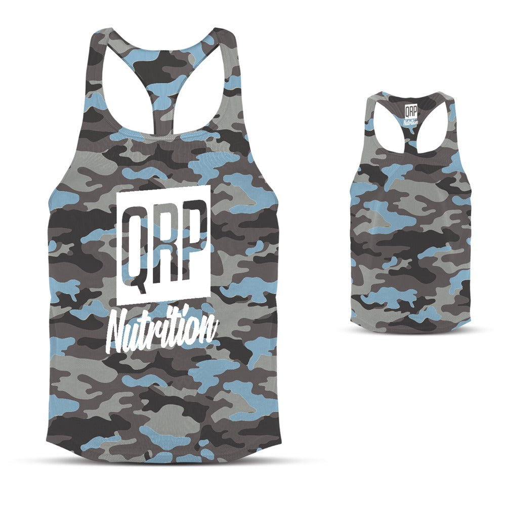 QRP Nutrition Blue Camo Gym Vest image 0