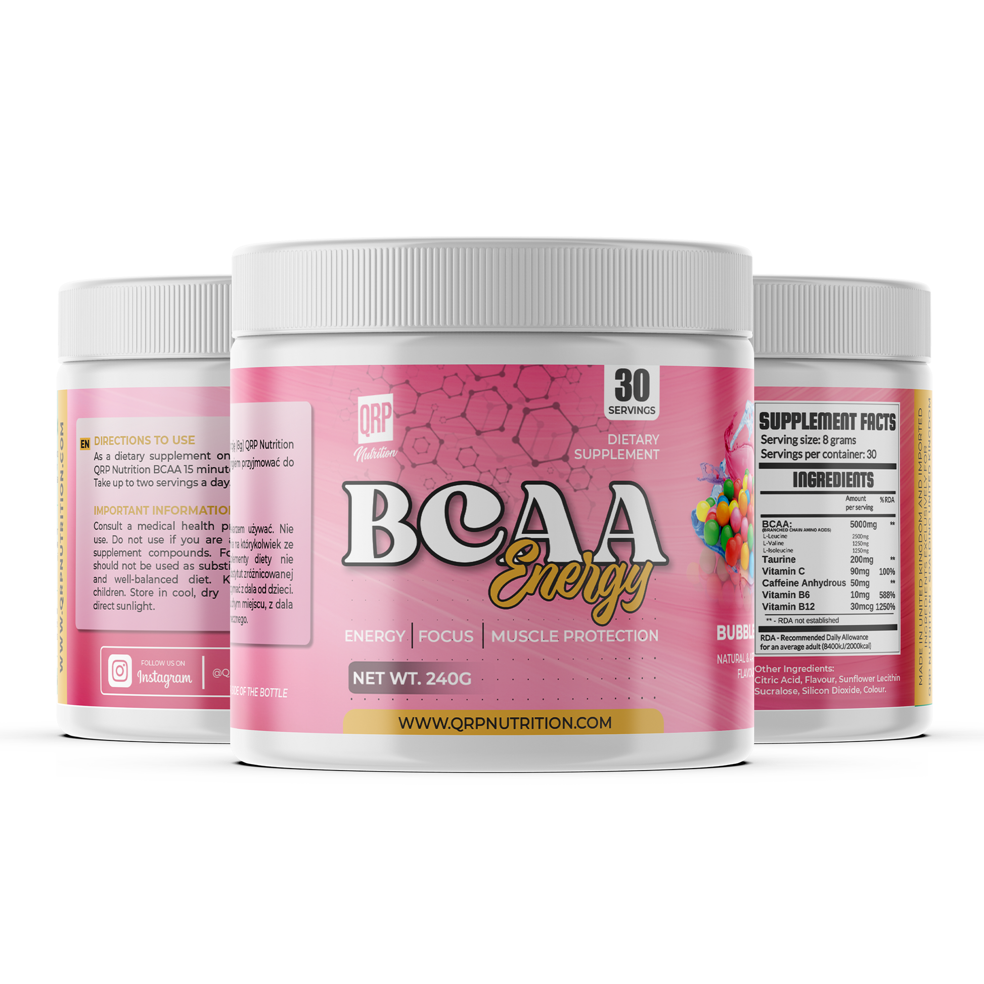 QRP Nutrition BCAA Energy 240g image 0