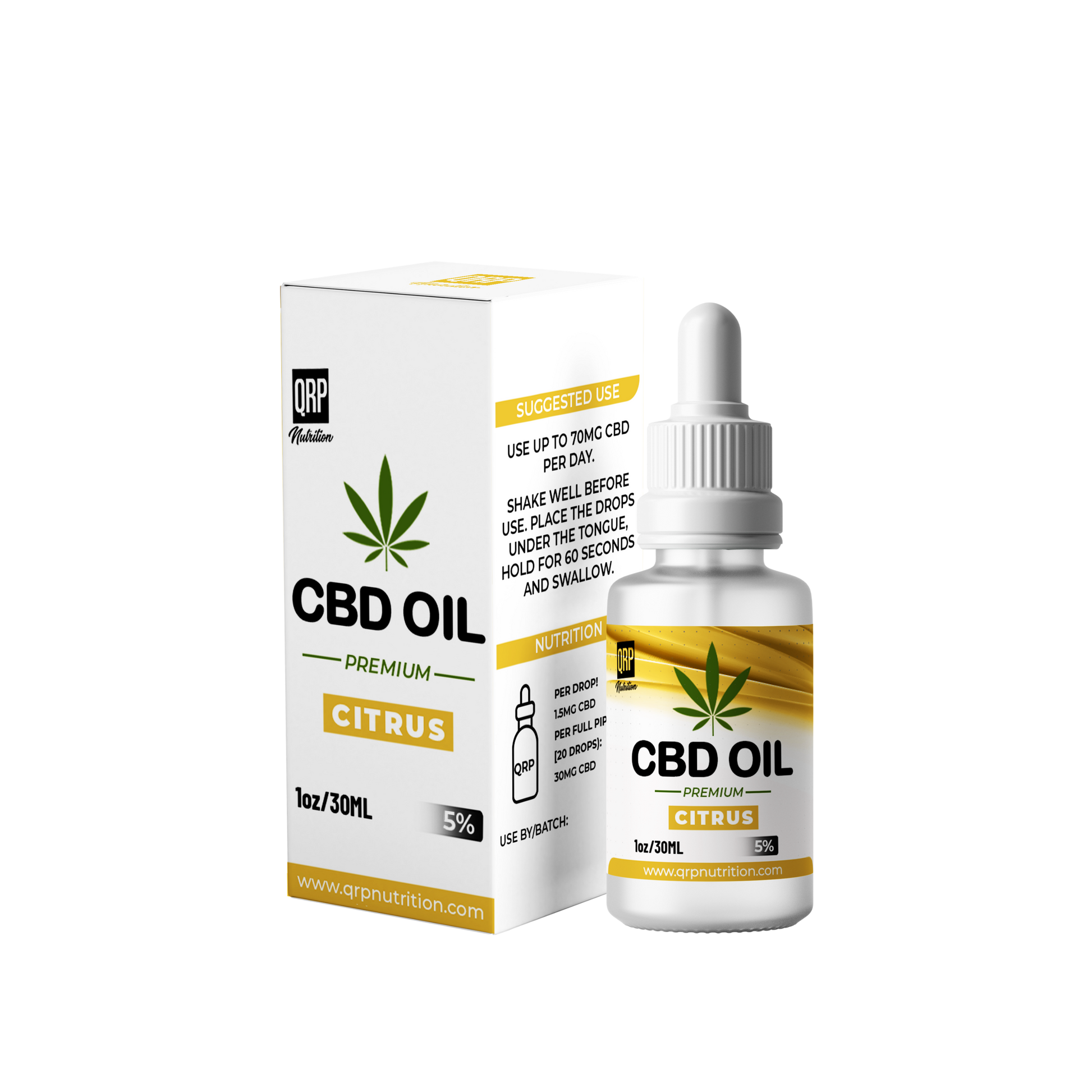 QRP Nutrition CBD Oil 5% (500mg) 30ml image 0