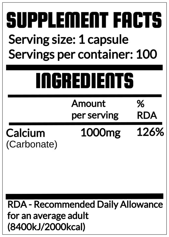 QRP Nutrition CALCIUM 1000mg 100capsules image 1