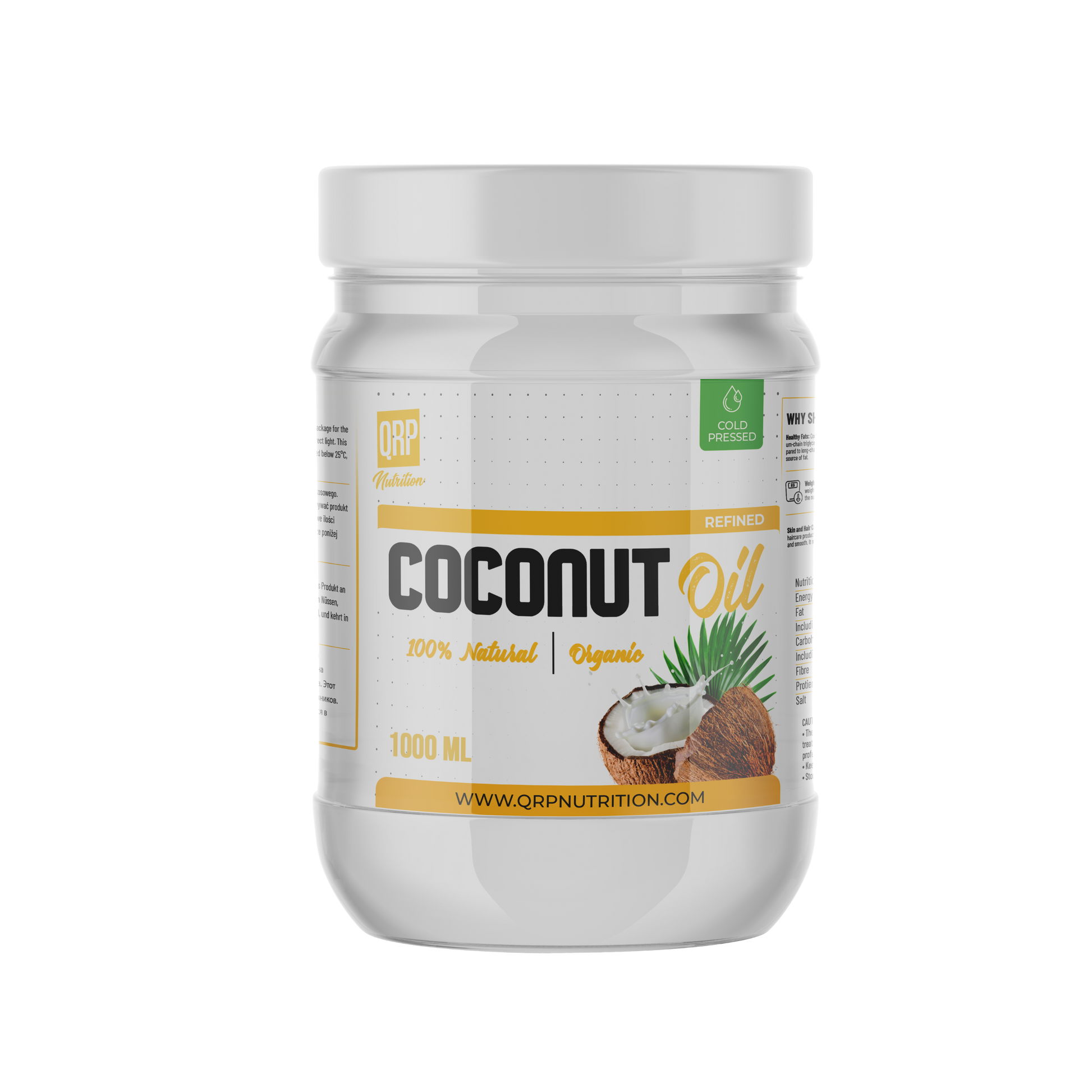 QRP Nutrition Coconut Oil (Refined) 1000ml image 0