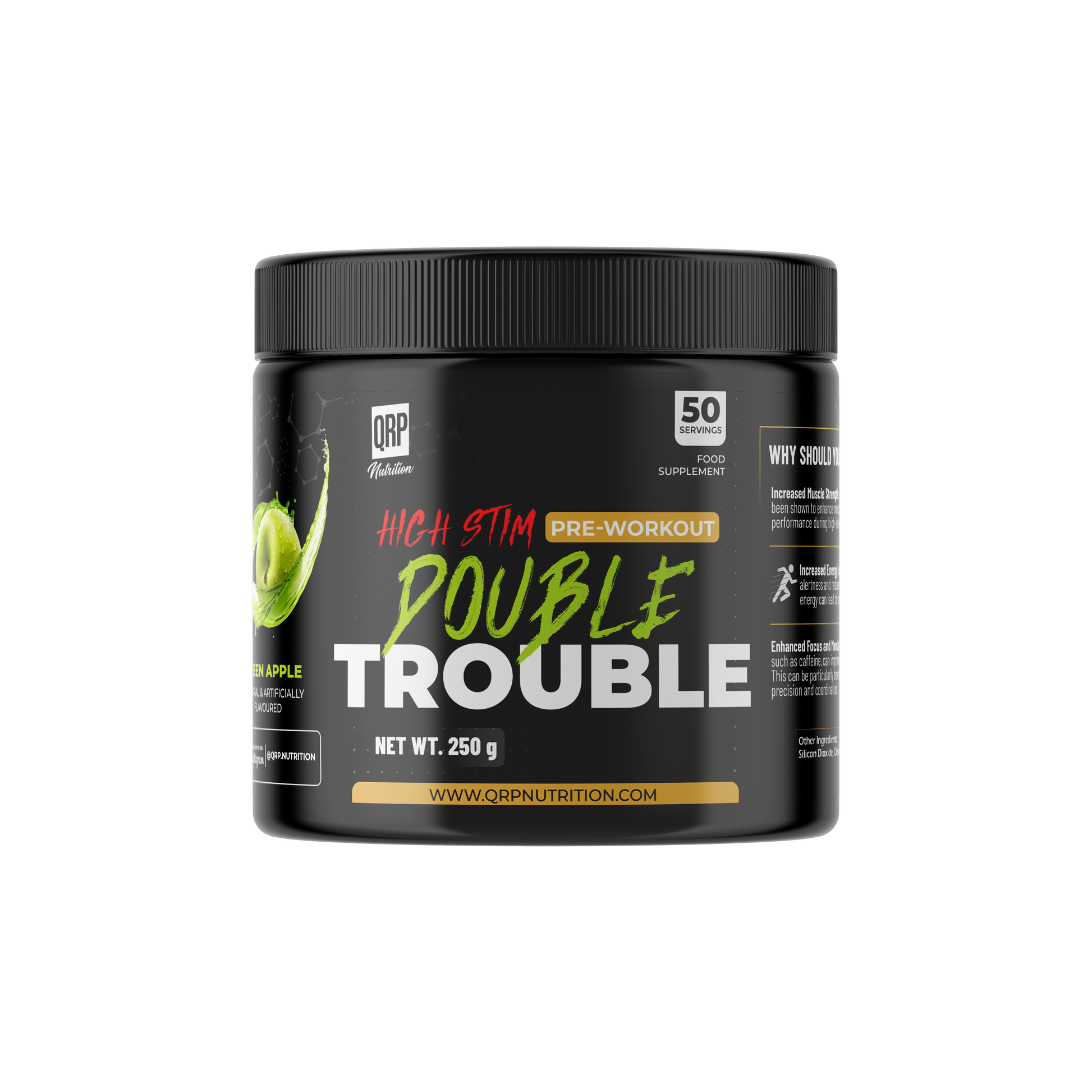QRP Nutrition DOUBLE TROUBLE High Stim Pre-workout 250g image 0