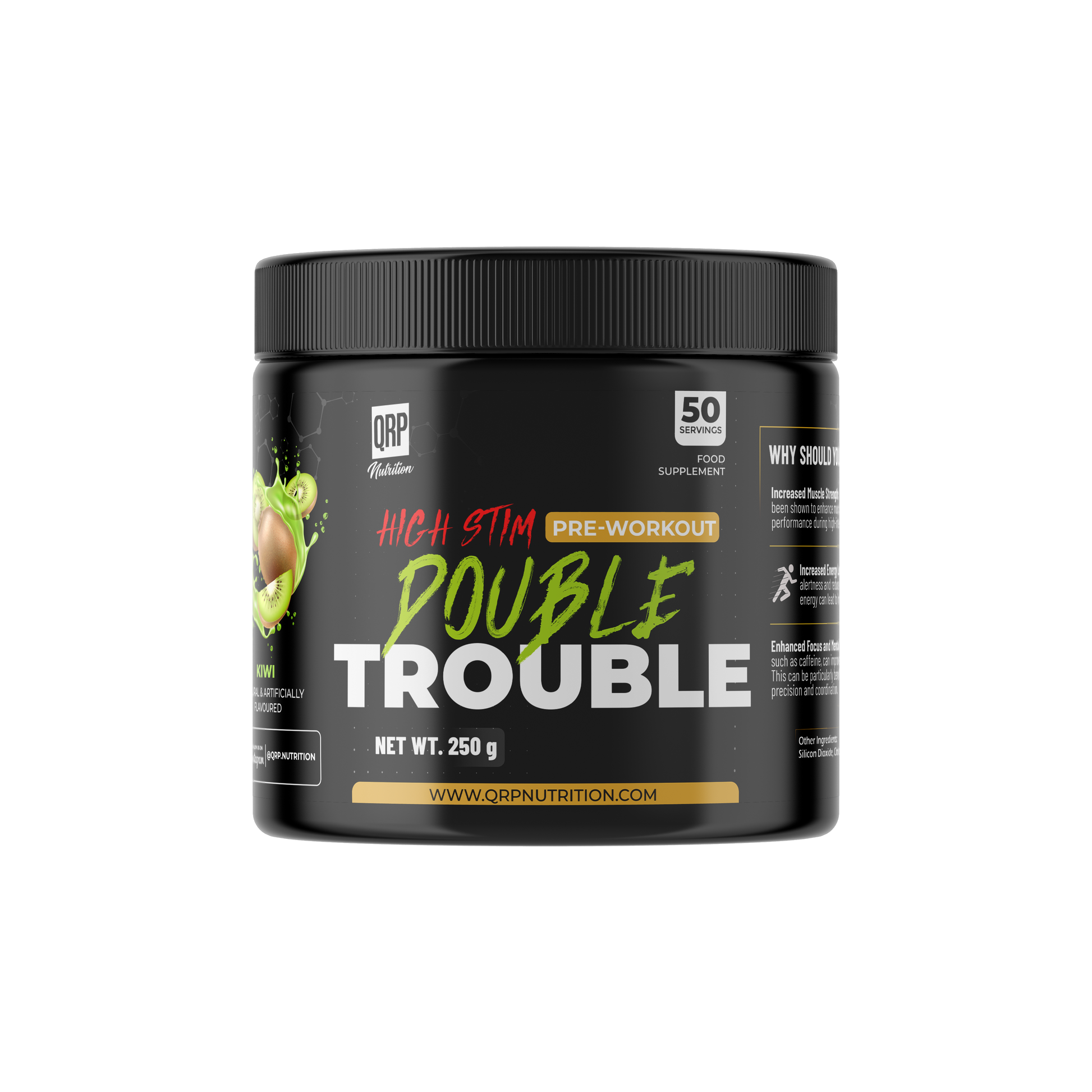 QRP Nutrition DOUBLE TROUBLE High Stim Pre-workout 250g image 1