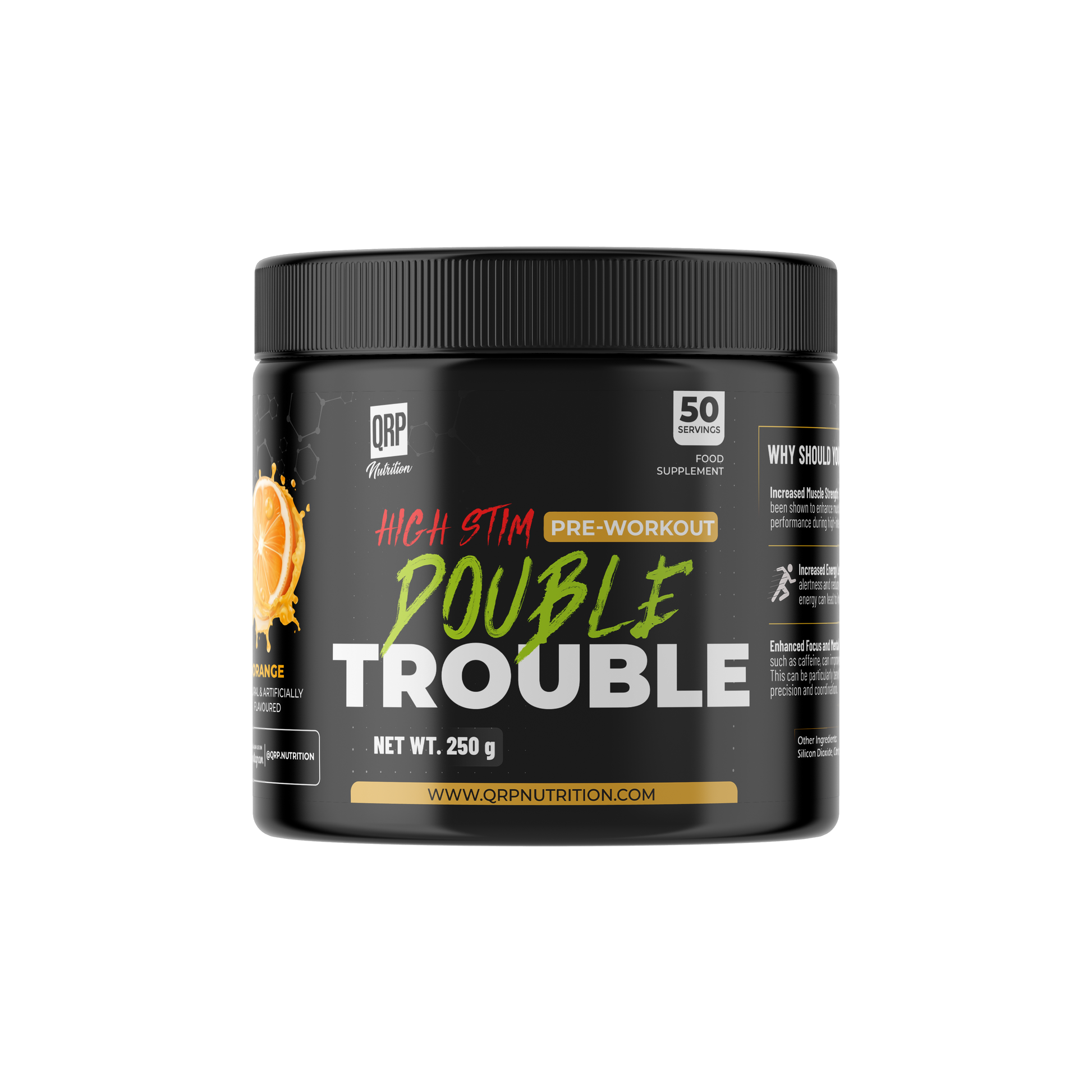 QRP Nutrition DOUBLE TROUBLE High Stim Pre-workout 250g image 5