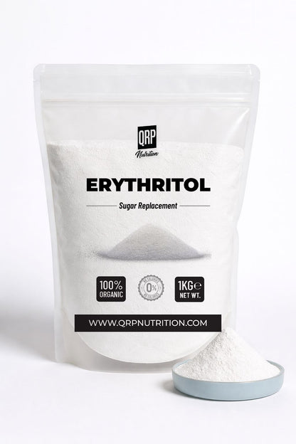 Bag of QRP Nutrition Erythritol on a white background