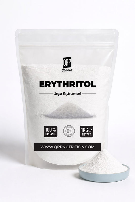 Bag of QRP Nutrition Erythritol on a white background