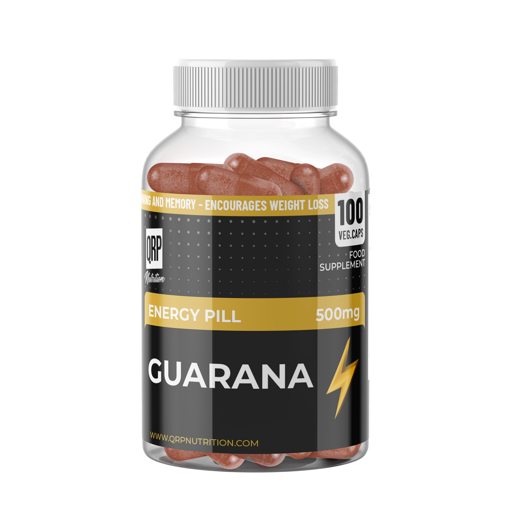 QRP Nutrition Guarana 500mg 100capsules image 0 mockup