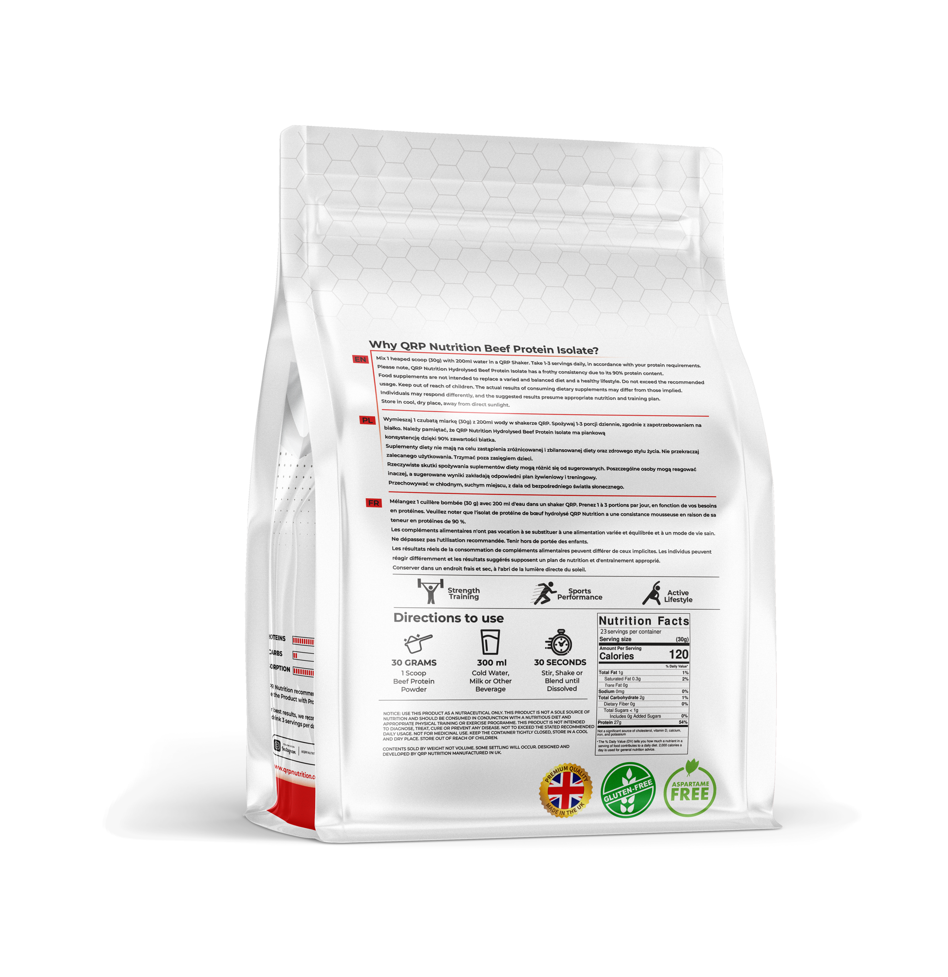 QRP Nutrition HYDRO BEEF PROTEIN ISOLATE (700g / 1800g) image 1