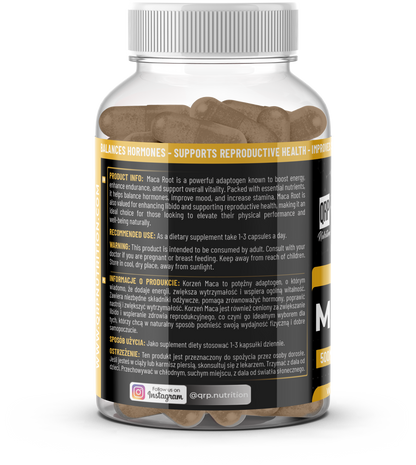 QRP Nutrition MACA 500mg 90 v.caps image 1