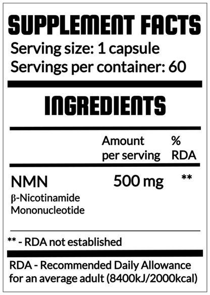 QRP Nutrition NMN 500mg 60 capsules image 1