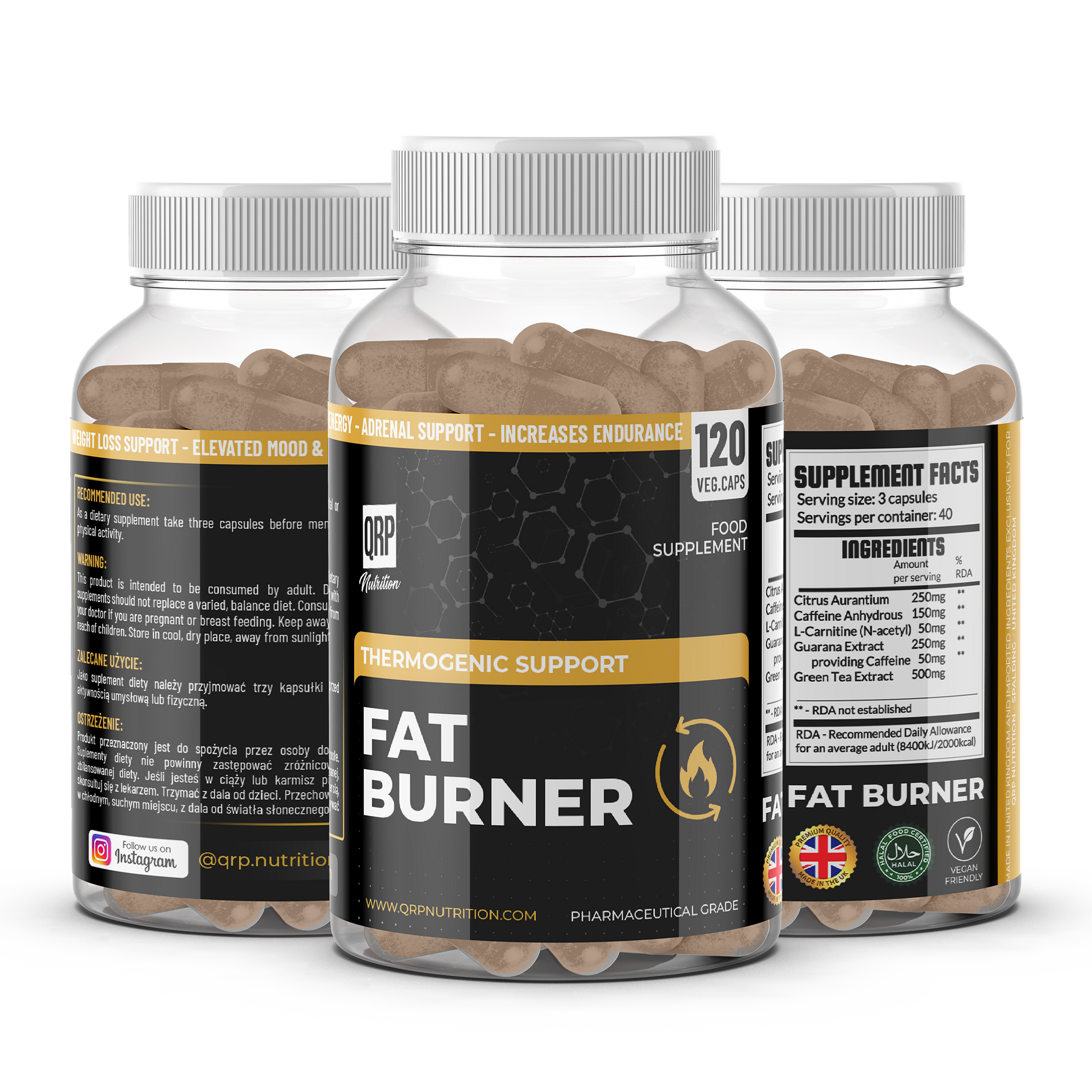 QRP Nutrition FAT BURNER (120capsules) image 0