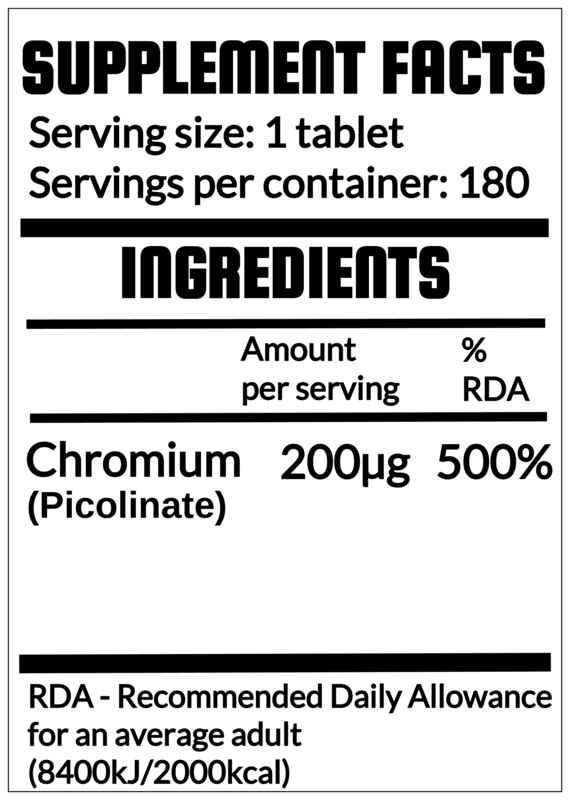 QRP Nutrition Chrome (Chromium) 200mcg 180tabs image 1