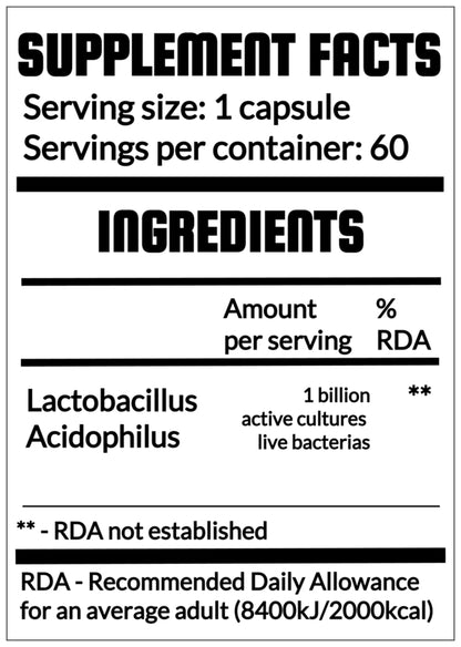 QRP Nutrition Acidophilus Probiotics (60 veg. capsules) image 1