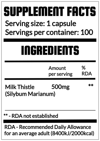 QRP Nutrition Milk Thistle 500mg 100capsules image 1
