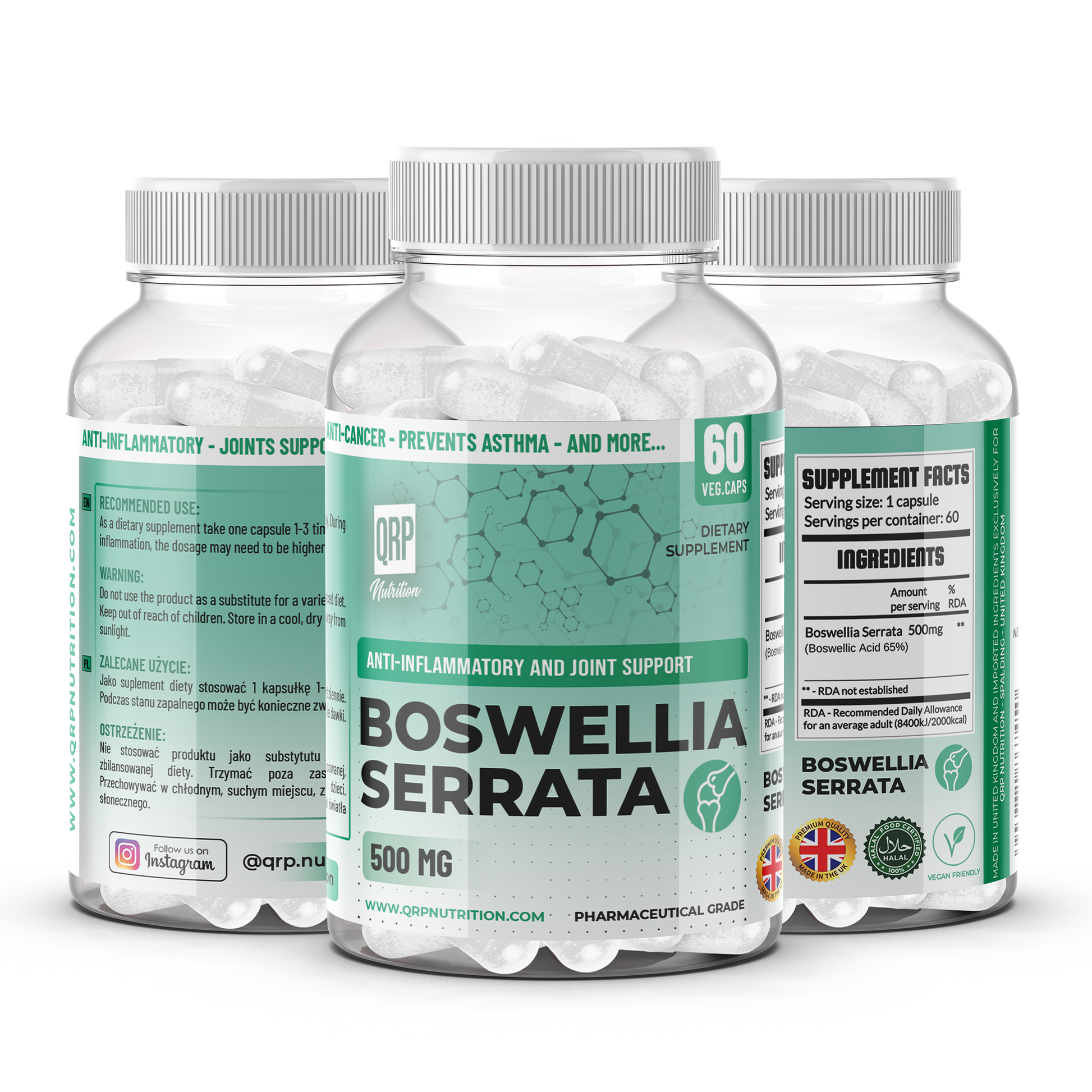QRP Nutrition Boswellia Serrata 60 capsules 500mg image 0