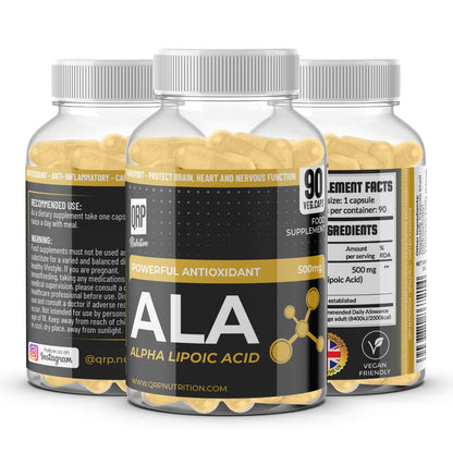 QRP Nutrition ALA (Alpha Lipoic Acid) 500mg 90capsules