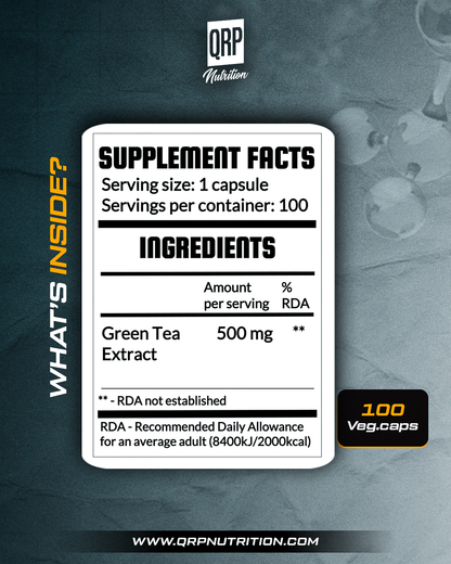 QRP Nutrition GREEN TEA extract 500mg 100caps