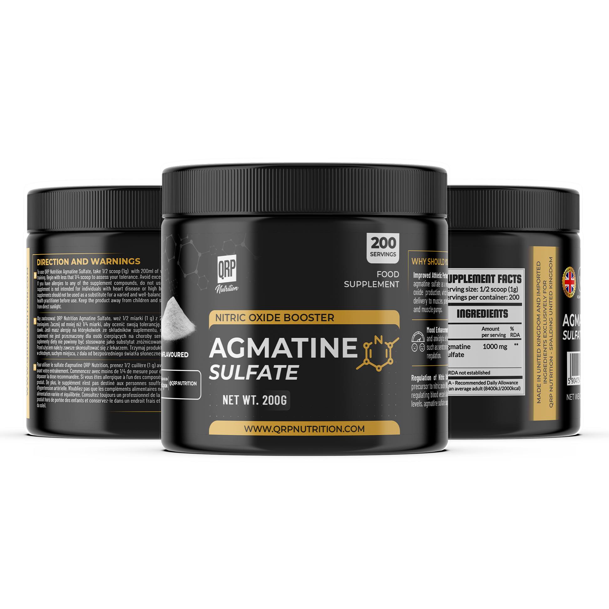 QRP Nutrition Agmatine Sulfate (unflavoured) image 0